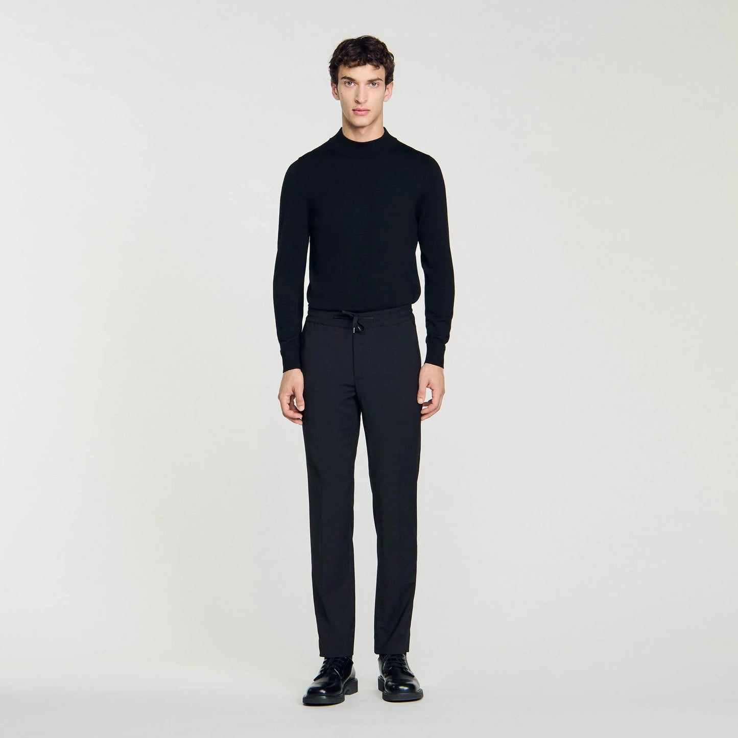 New Alpha Elasticated Straight-Leg Pants Black