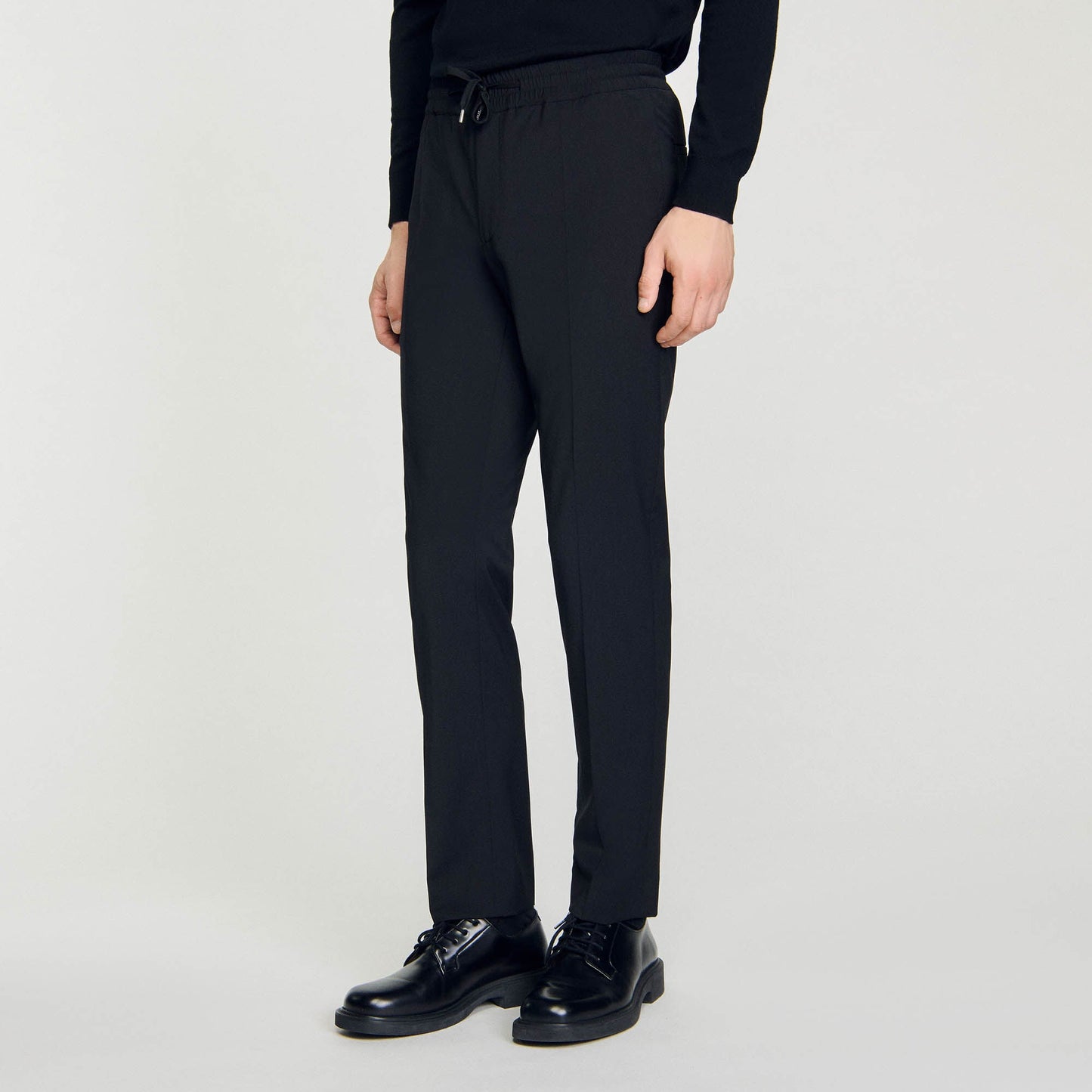 New Alpha Elasticated Straight-Leg Pants Black
