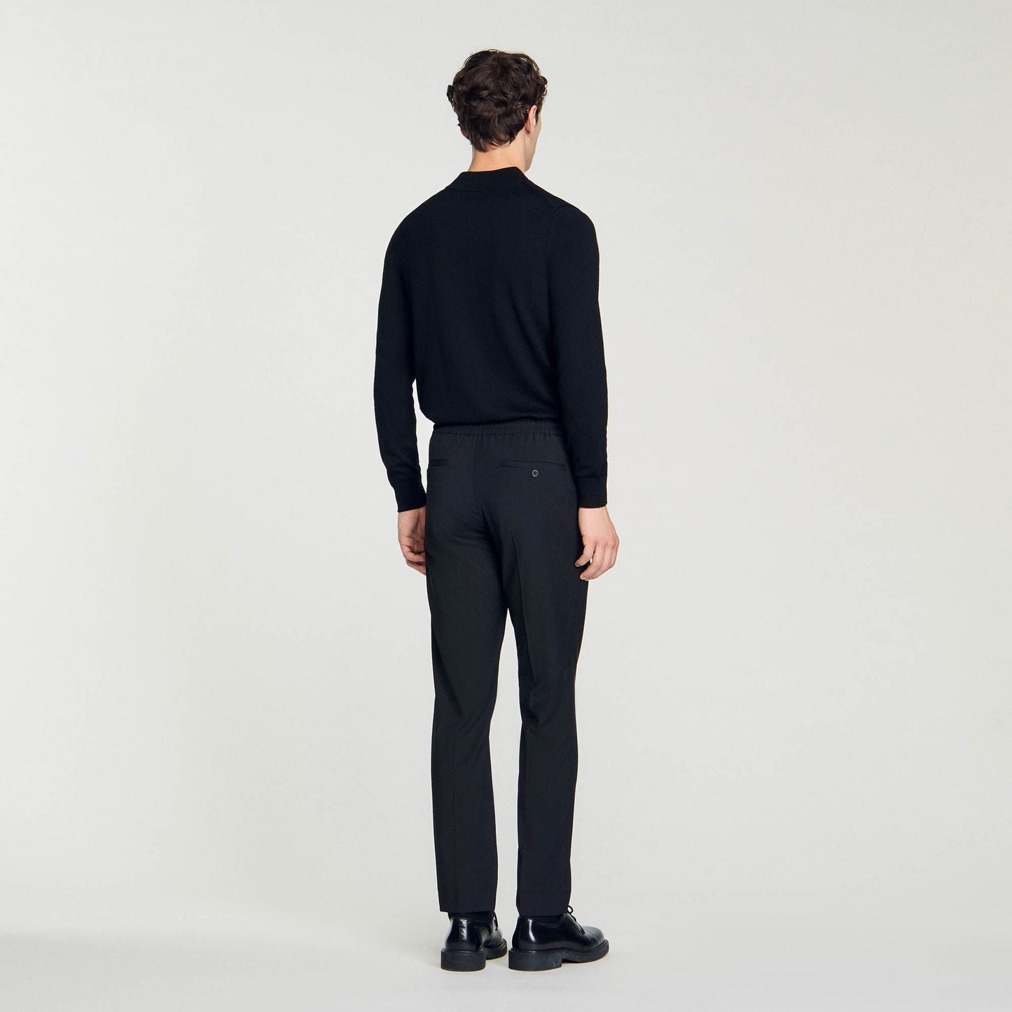 New Alpha Elasticated Straight-Leg Pants Black