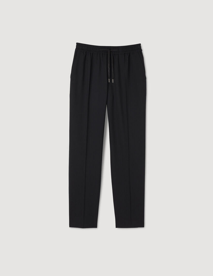 New Alpha Elasticated Straight-Leg Pants Black