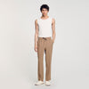 New Alpha Elasticated Straight-Leg Trousers Dark Sand