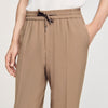 New Alpha Elasticated Straight-Leg Trousers Dark Sand