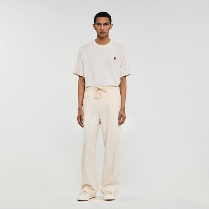 Rope Pant Wide-Leg Elasticated Cotton Trousers Butter Cream
