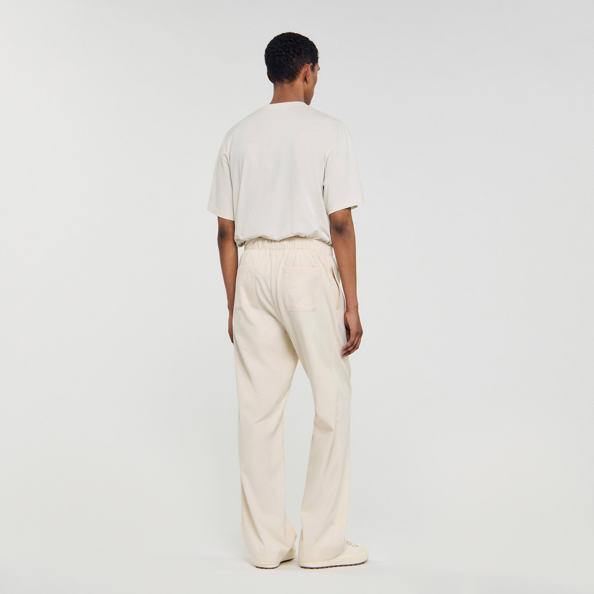 Rope Pant Wide-Leg Elasticated Cotton Trousers Butter Cream