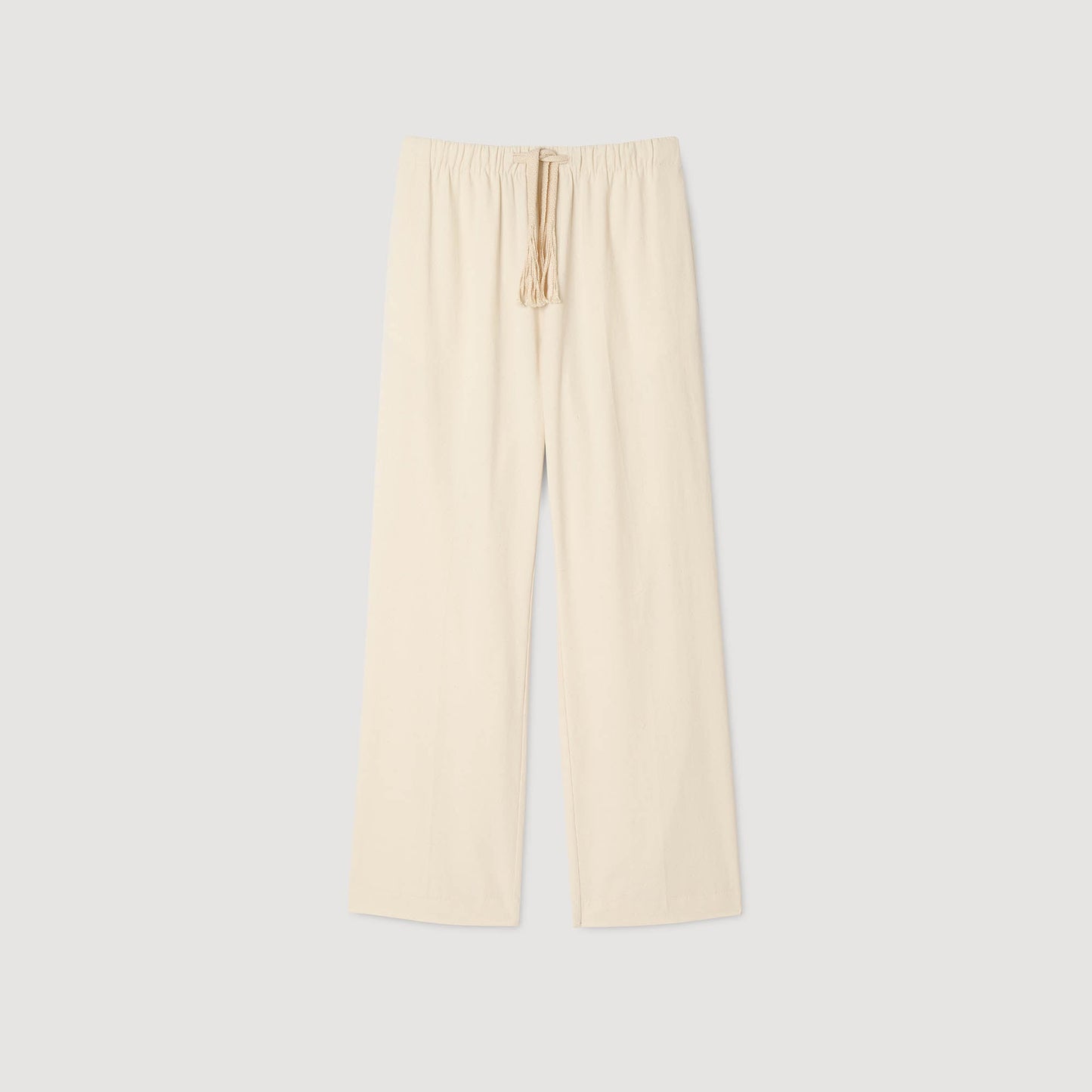 Rope Pant Wide-Leg Elasticated Cotton Trousers Butter Cream