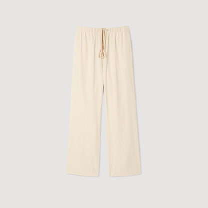 Rope Pant Wide-Leg Elasticated Cotton Trousers Butter Cream