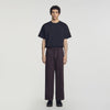 Alpha Cotton Large  Straight Leg Trousers Chocolate