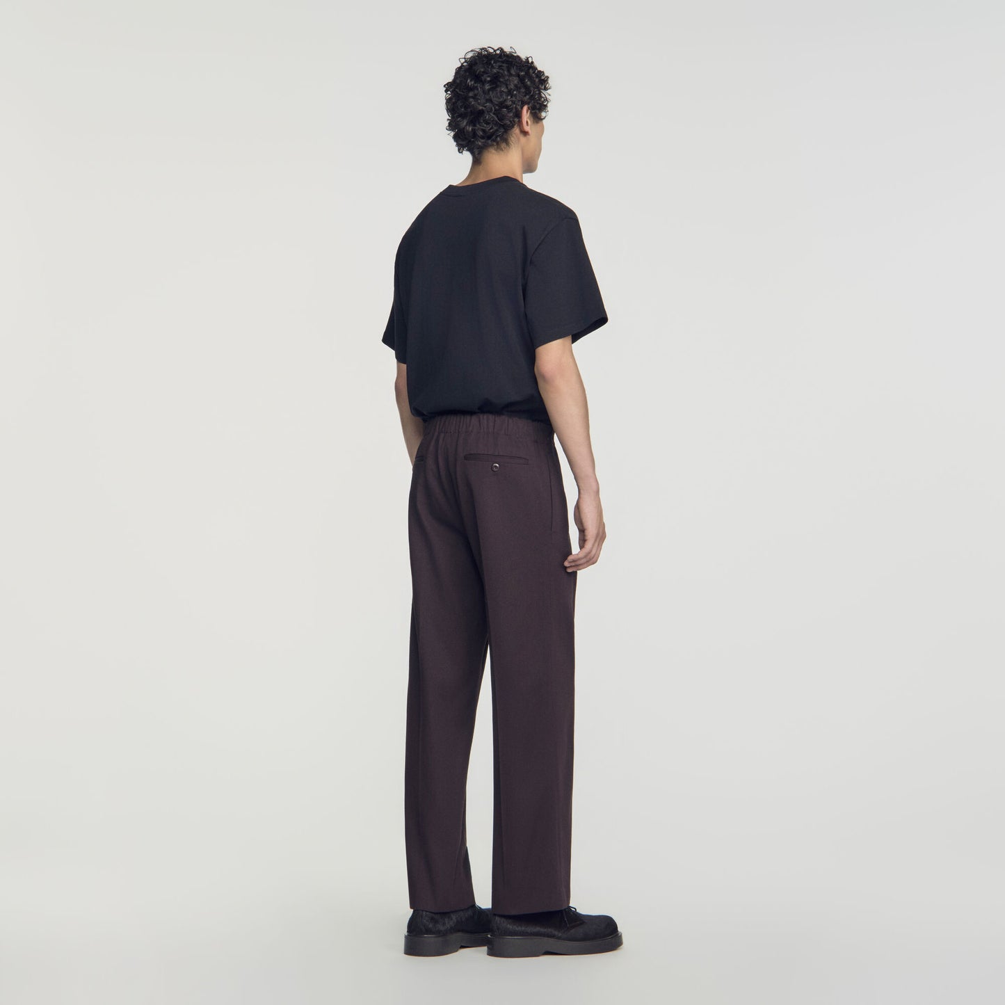 Alpha Cotton Large  Straight Leg Trousers Chocolate
