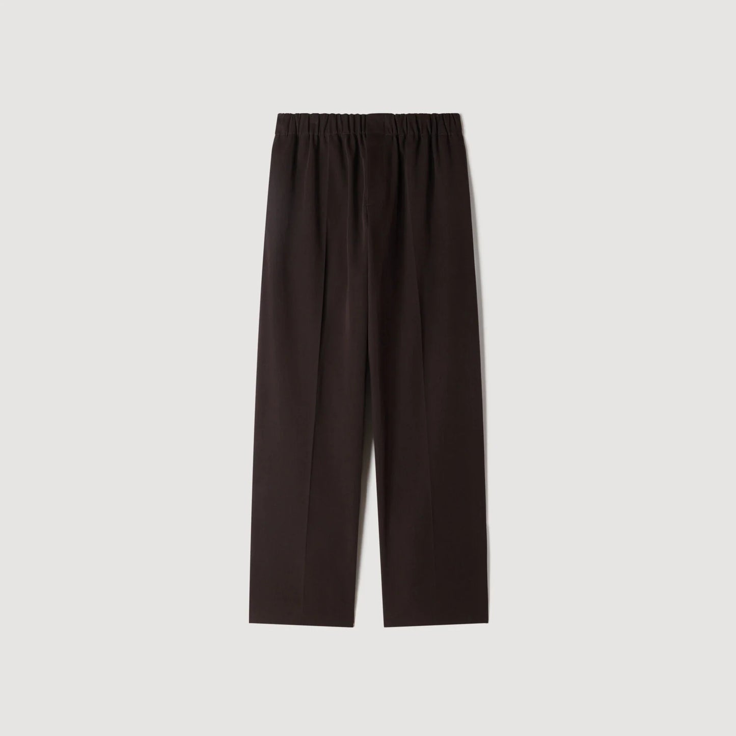 Alpha Cotton Large  Straight Leg Trousers Chocolate