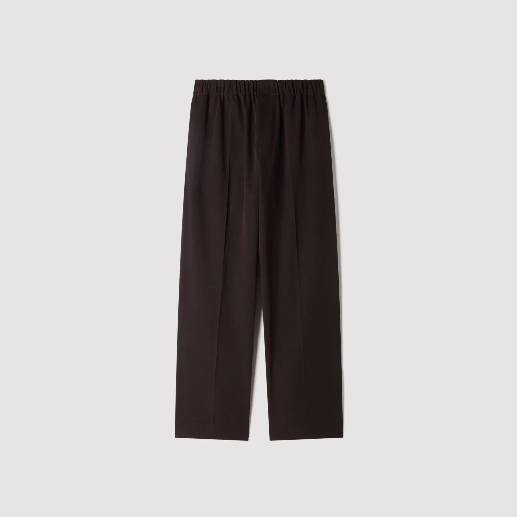 Alpha Cotton Large  Straight Leg Trousers Chocolate