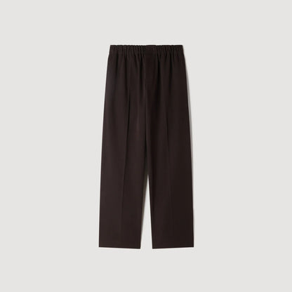 Alpha Cotton Large  Straight Leg Trousers Chocolate