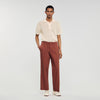 Elasticated Wide Leg Cotton Trousers Terra