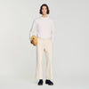 Pierre Pants Linen Wide-Leg Cotton Linen Trousers Ecru