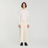 Pierre Pants Linen Wide-Leg Cotton Linen Trousers Ecru