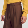 Mode Flannel Wide-leg wool suit trousers Brown