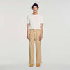 Rope Pant Wide-leg cotton trousers Cappucino