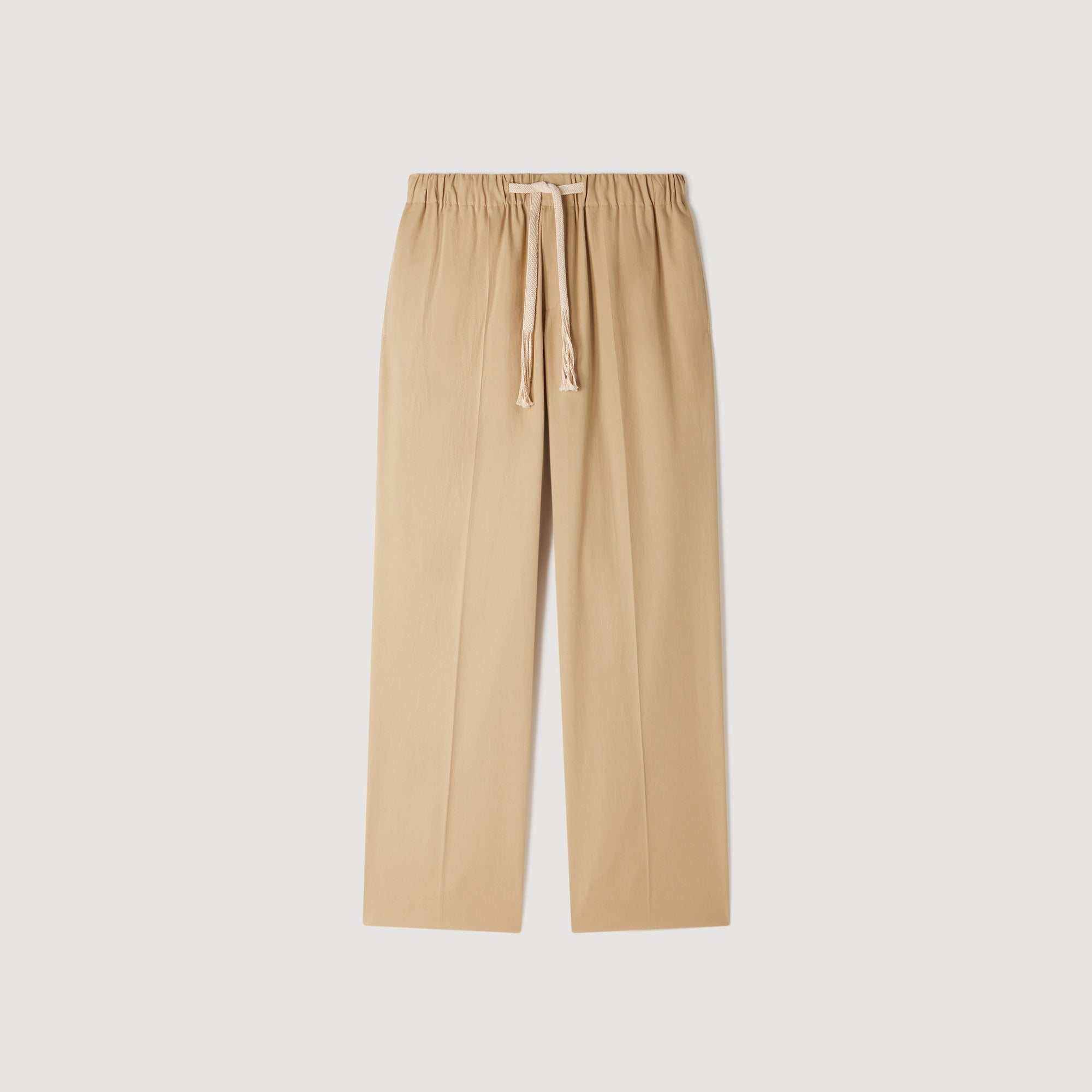 Rope Pant Wide-leg cotton trousers Cappucino