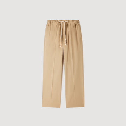 Rope Pant Wide-leg cotton trousers Cappucino