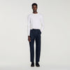 Gerard Pants Flannel Wide-leg wool trousers Navy Blue