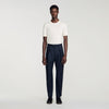 Gerard Pants Flannel Wide-leg wool trousers Navy Blue