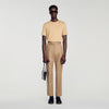 Gerard Pants Flannel Suit Beige Wide-leg wool suit trouser Beige