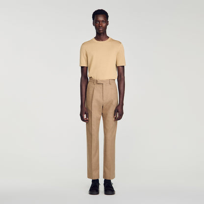 Gerard Pants Flannel Suit Beige Wide-leg wool suit trouser Beige