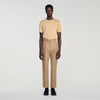 Gerard Pants Flannel Suit Beige Wide-leg wool suit trouser Beige