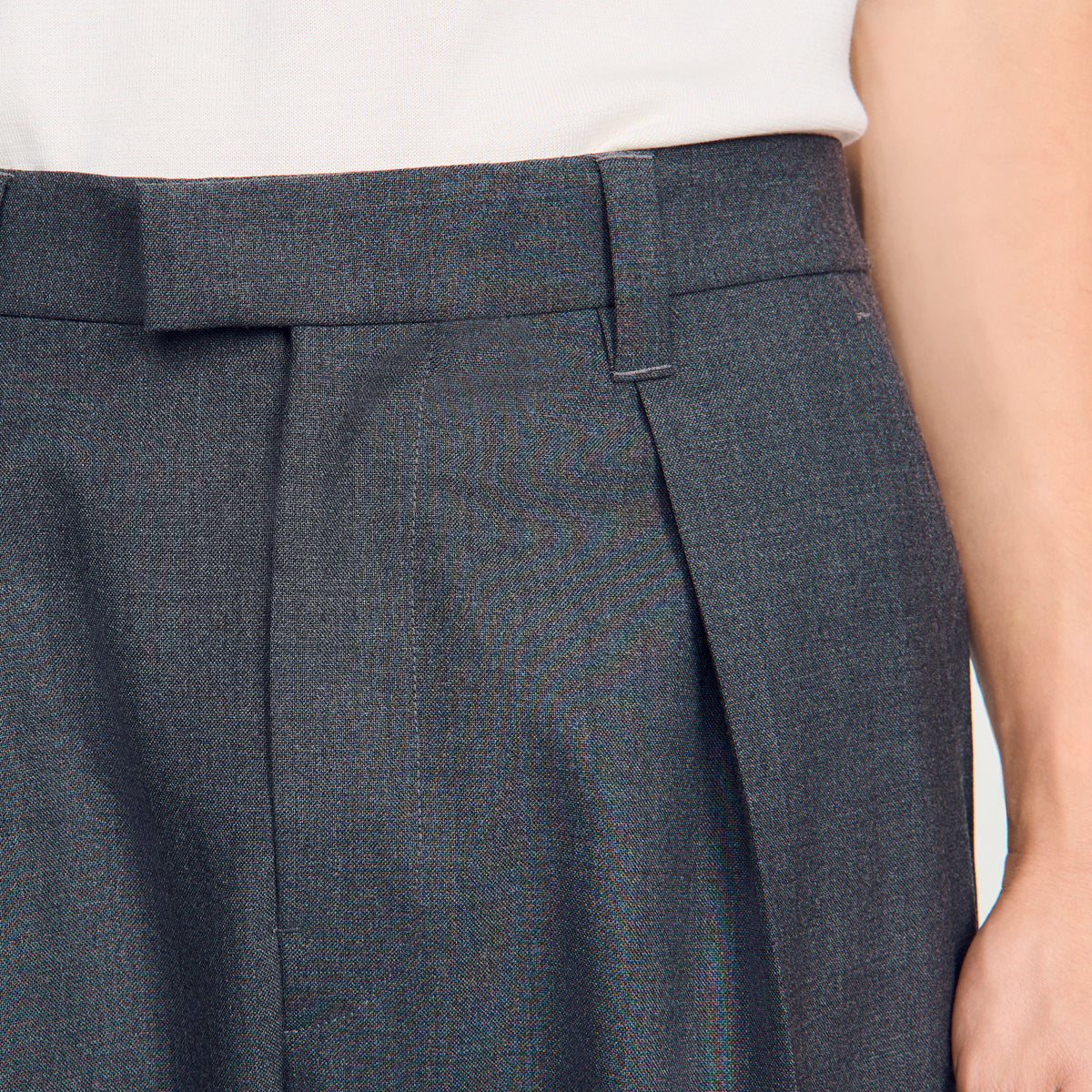 Gerard Pants Wool Wide-leg wool trousers Charcoal Grey