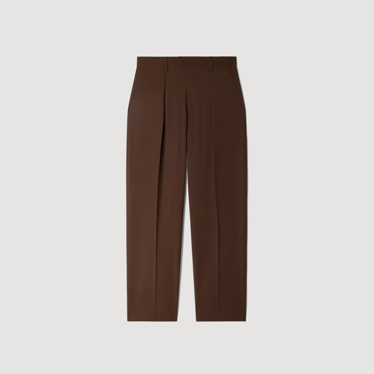 Gerard Pants Wool Wide-leg wool trousers Tabac Fonce