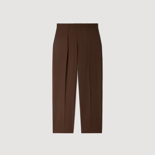 Gerard Pants Wool Wide-leg wool trousers Tabac Fonce