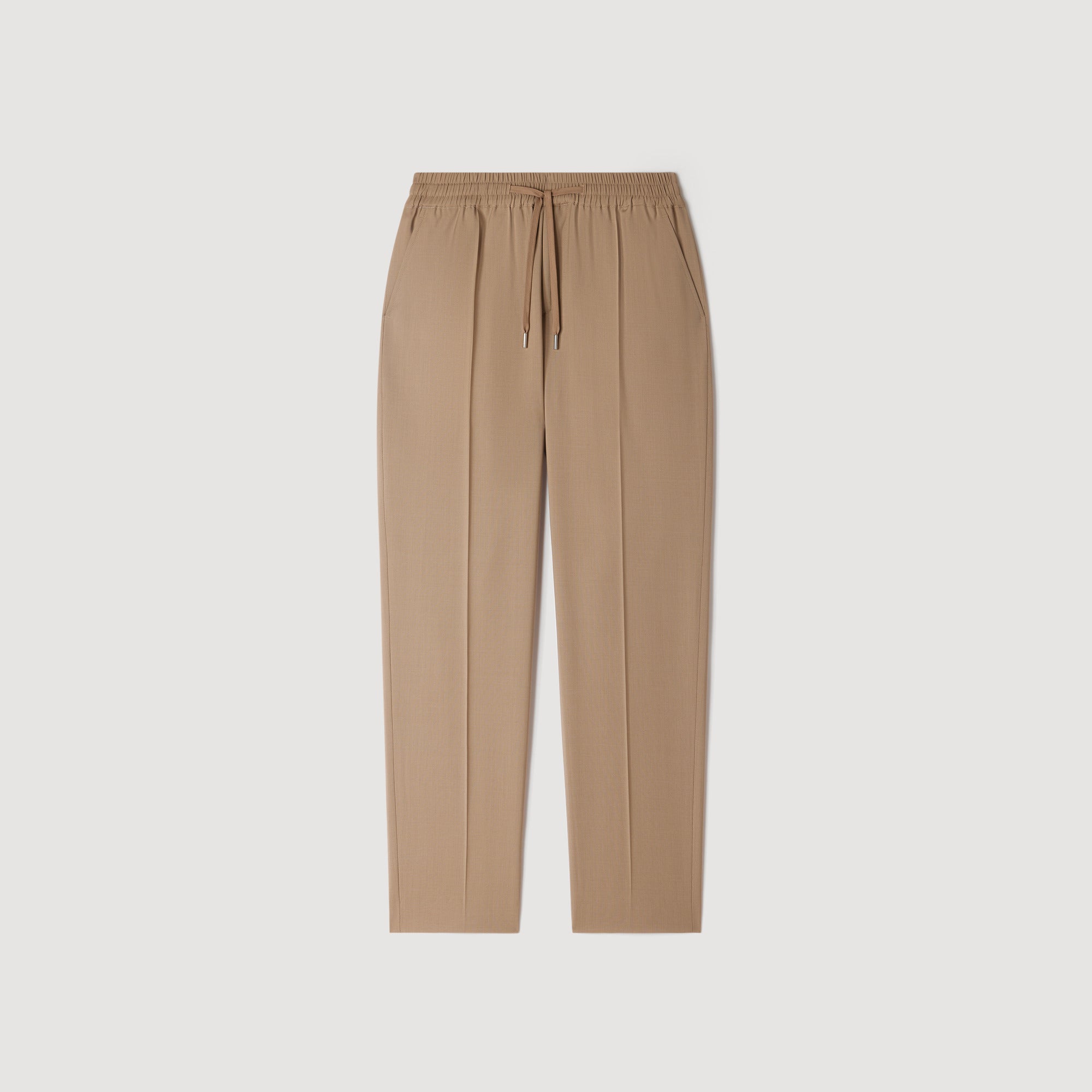 New Alpha Elasticated wool trousers Cappucino