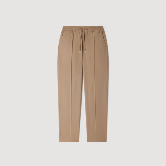 New Alpha Elasticated wool trousers Cappucino
