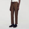 New Alpha Elasticated wool trousers Tabac Fonce