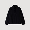 L Fleece Zipped standing collar sweatshirt Black