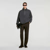 L Fleece Zipped standing collar sweatshirt Dark Grey