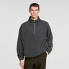 L Fleece Zipped standing collar sweatshirt Dark Grey
