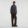 L Fleece Zipped standing collar sweatshirt Dark Grey