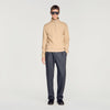 Half Zip Sweater Cotton Sweatshirt Cappucino