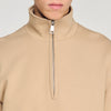 Half Zip Sweater Cotton Sweatshirt Cappucino