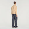 Half Zip Sweater Cotton Sweatshirt Cappucino