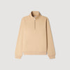 Half Zip Sweater Cotton Sweatshirt Cappucino