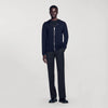 Zipped Cardigan With Hood Navy Blue