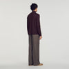 Zip Sweater Wool jumper with zip collar Chocolate