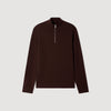 Zip Sweater Wool jumper with zip collar Chocolate