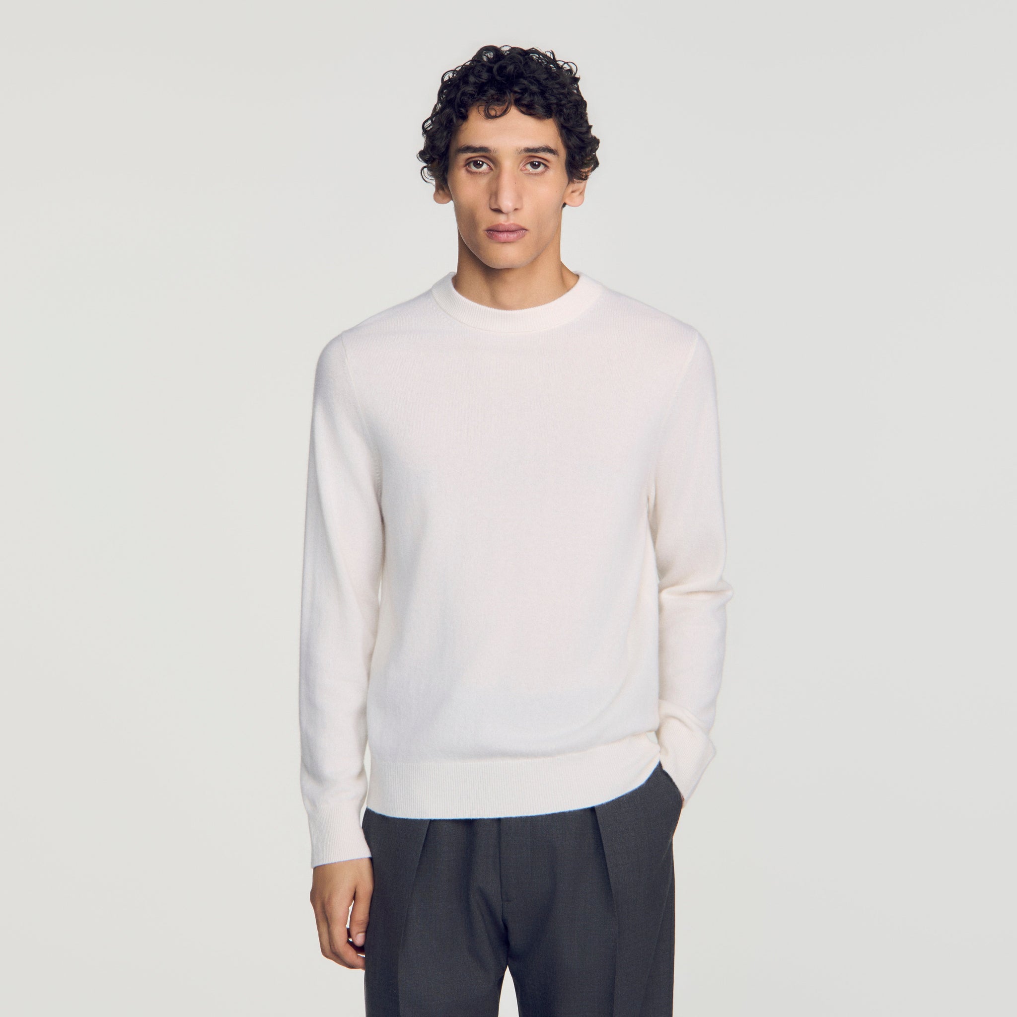 Crewneck Cashmere Cashmere jumper Ecru