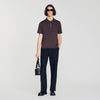Pablo Zip Zip-up knit polo shirt Chocolate