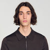 Pablo Zip Zip-up knit polo shirt Chocolate