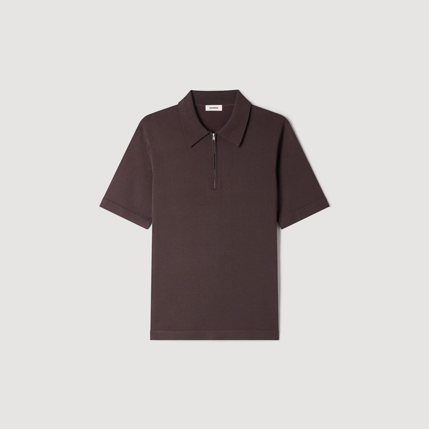 Pablo Zip Zip-up knit polo shirt Chocolate