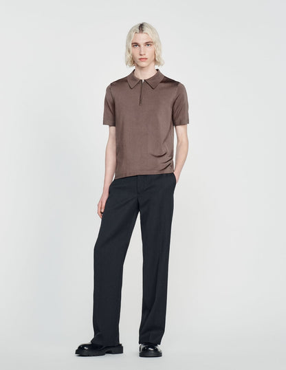 Knitted Polo Shirt Taupe