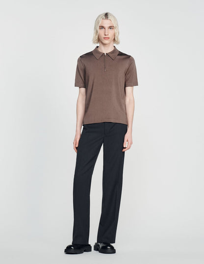Knitted Polo Shirt Taupe